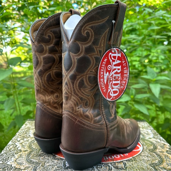 Laredo Cowboy Boots Women's Size 8M Maddie Round Toe Cowboy Boots Western - Picture 6 of 16